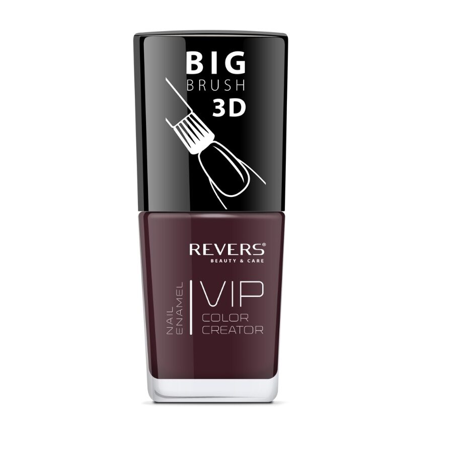Lac de unghii VIP 3D, N.007 - Roșu închis, 12 ml, Revers Cosmetics