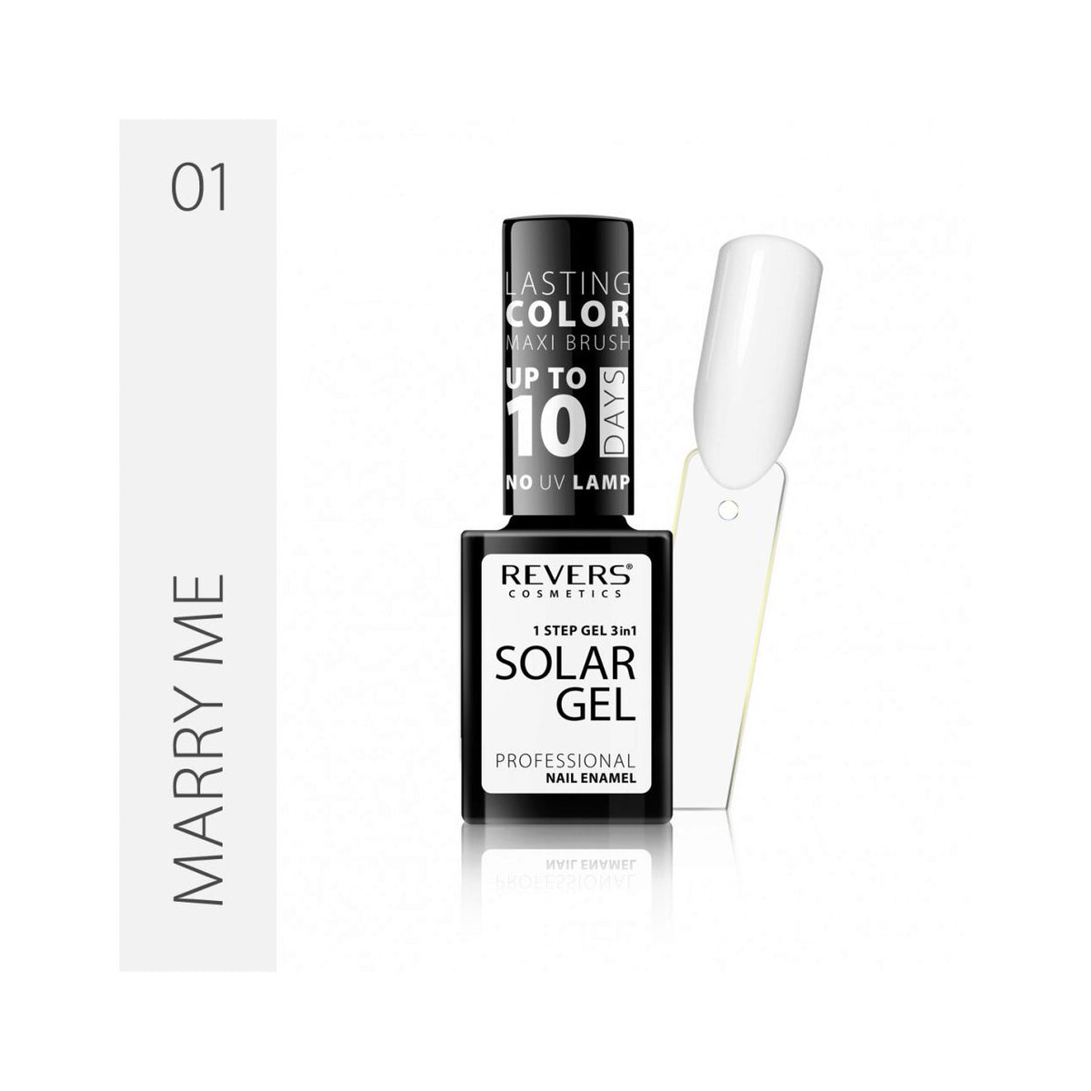 Lac de unghii Solar Gel, N.01 - Marry me, 12 ml, Revers Cosmetics