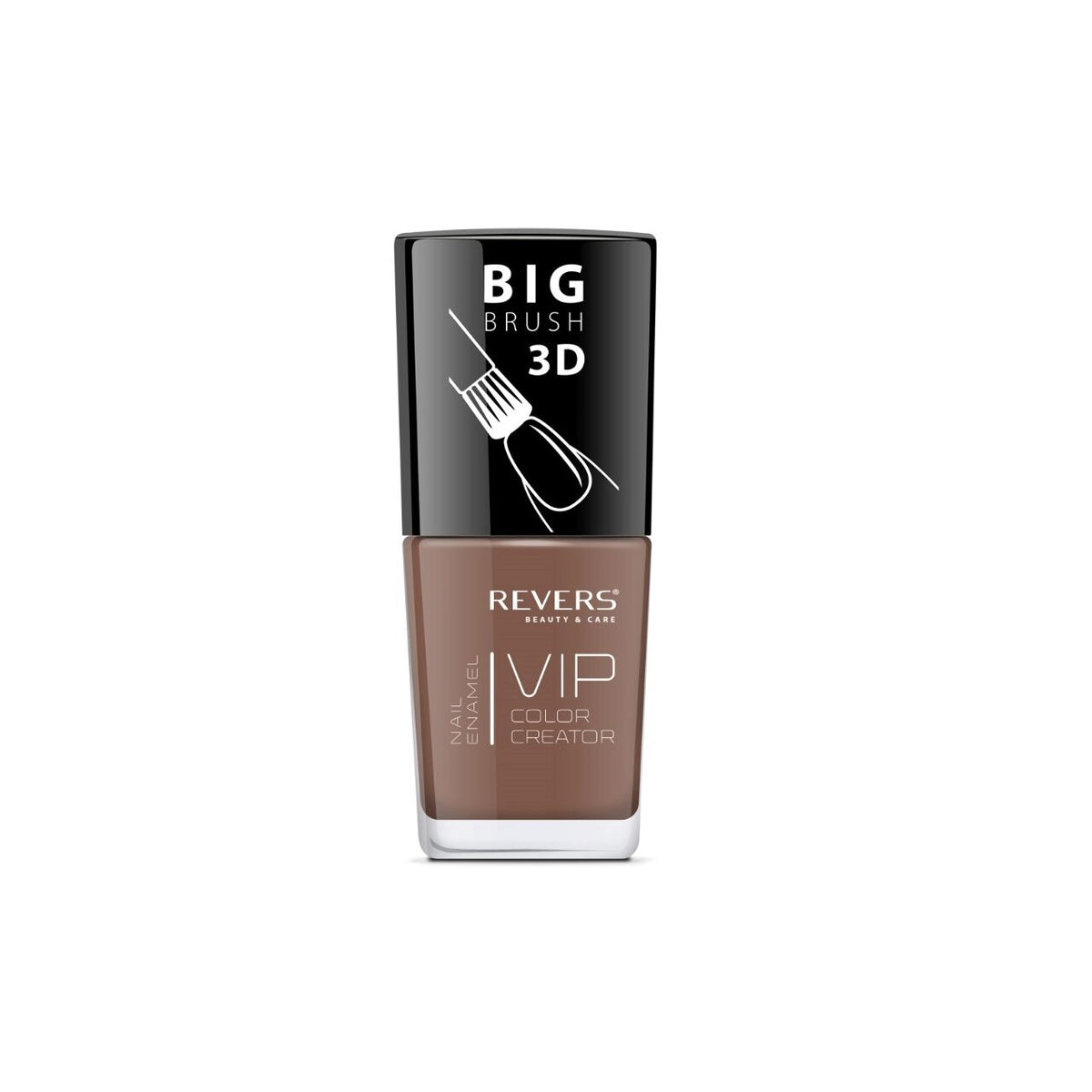Lac de unghii VIP 3D, N.028 - Maro deschis, 12 ml, Revers Cosmetics