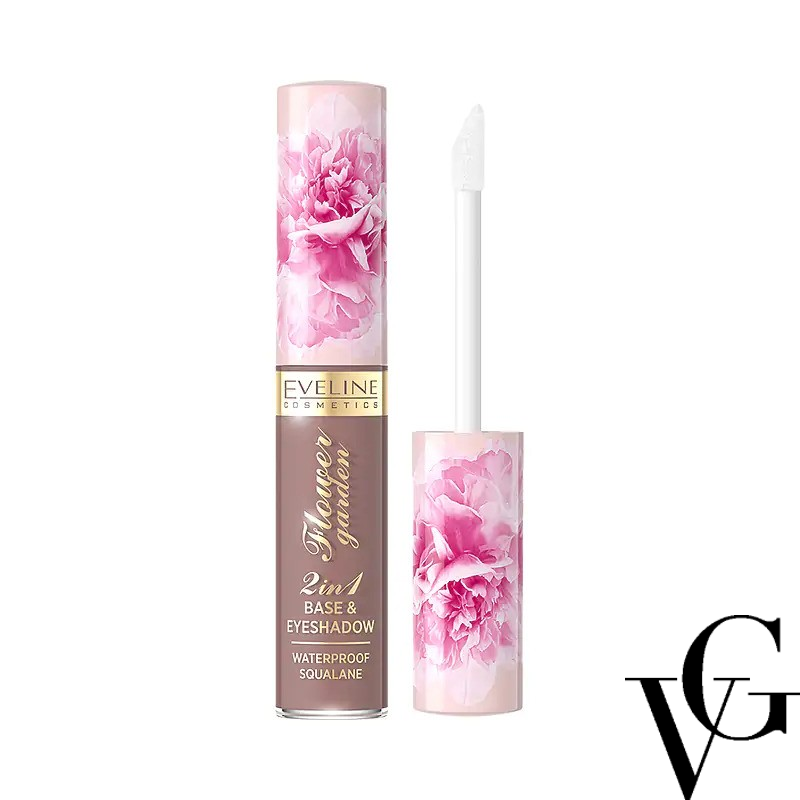 Fard de pleoape și bază Flower Garden 2 în 1, 6.5 ml, Eveline Cosmetics