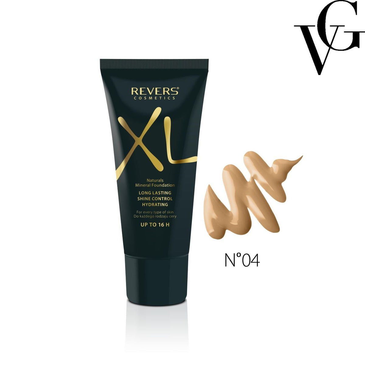 Fond de ten hidratant XL 04, 30 ml, Revers Cosmetics
