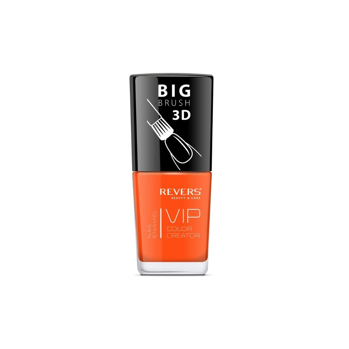 Lac de unghii VIP 3D, N.065 - Portocaliu, 12 ml, Revers Cosmetics