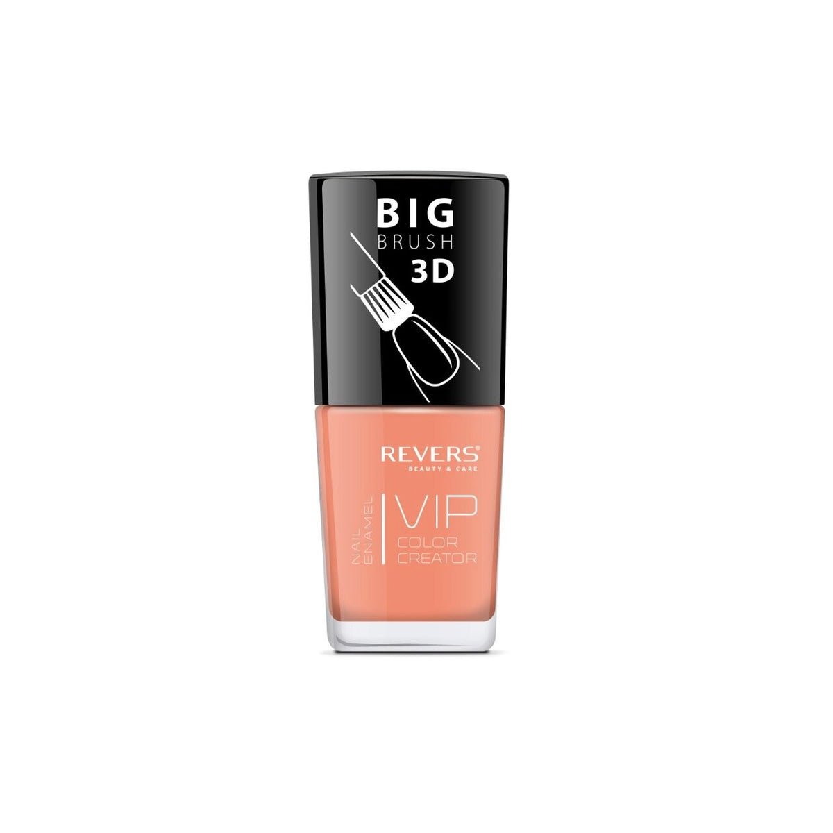 Lac de unghii VIP 3D, N.072 - Piersică, 12 ml, Revers Cosmetics