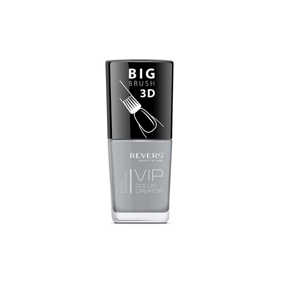 Lac de unghii VIP 3D, N.101 - Gri, 12 ml, Revers Cosmetics