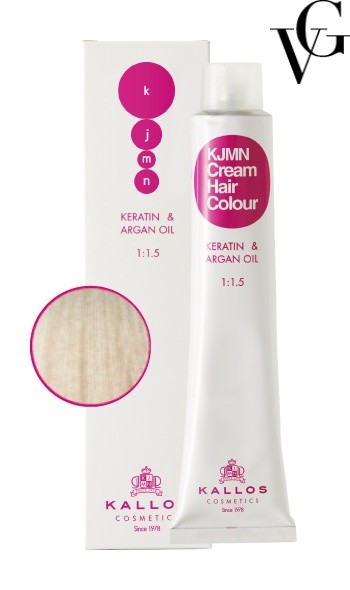 Vopsea de păr profesională 12.8, Ultra blond perlat special, 100 ml, Kallos
