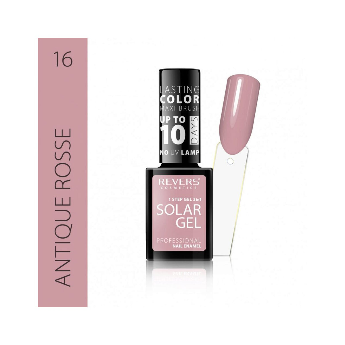 Lac de unghii Solar Gel, N.16 - Antique rosse, 12 ml, Revers Cosmetics