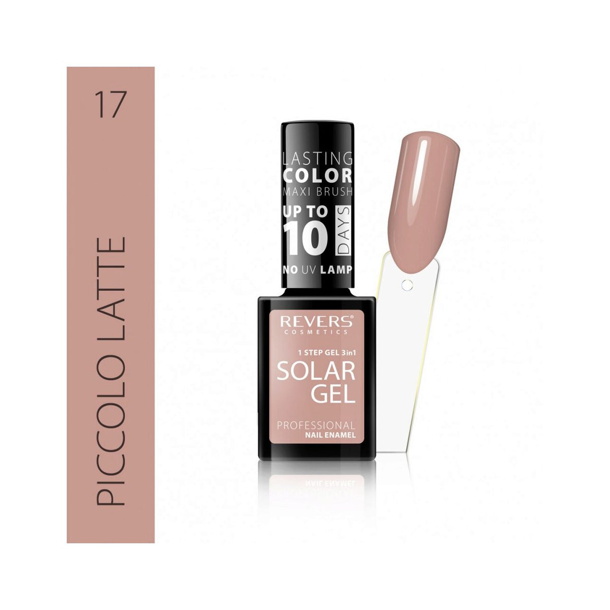 Lac de unghii Solar Gel, N.17 - Piccolo latte, 12 ml, Revers Cosmetics