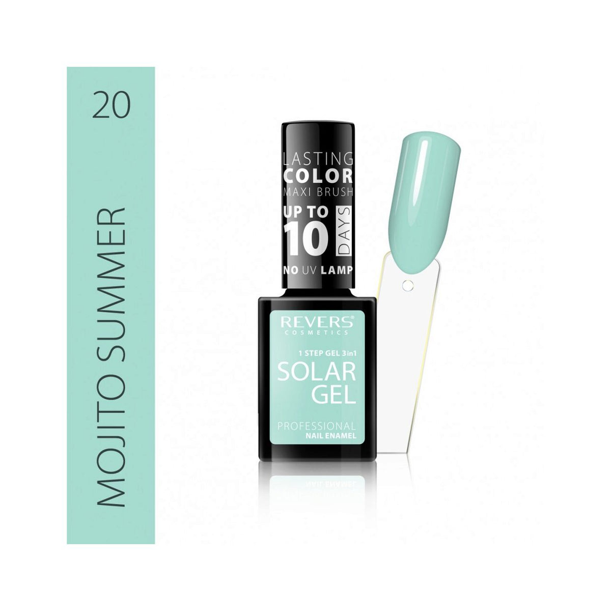Lac de unghii Solar Gel, N.20 - Mojito summer, 12 ml, Revers Cosmetics