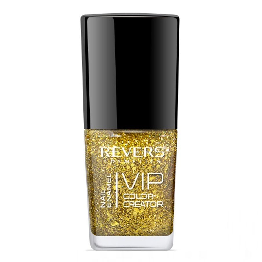 Lac de unghii VIP 3D, N.251 - Auriu sclipici, 12 ml, Revers Cosmetics