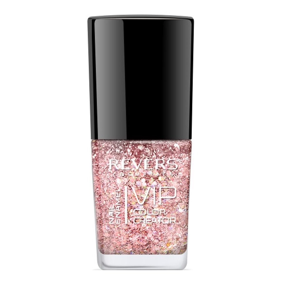 Lac de unghii VIP 3D, N.258 - Roz sclipici, 12 ml, Revers Cosmetics