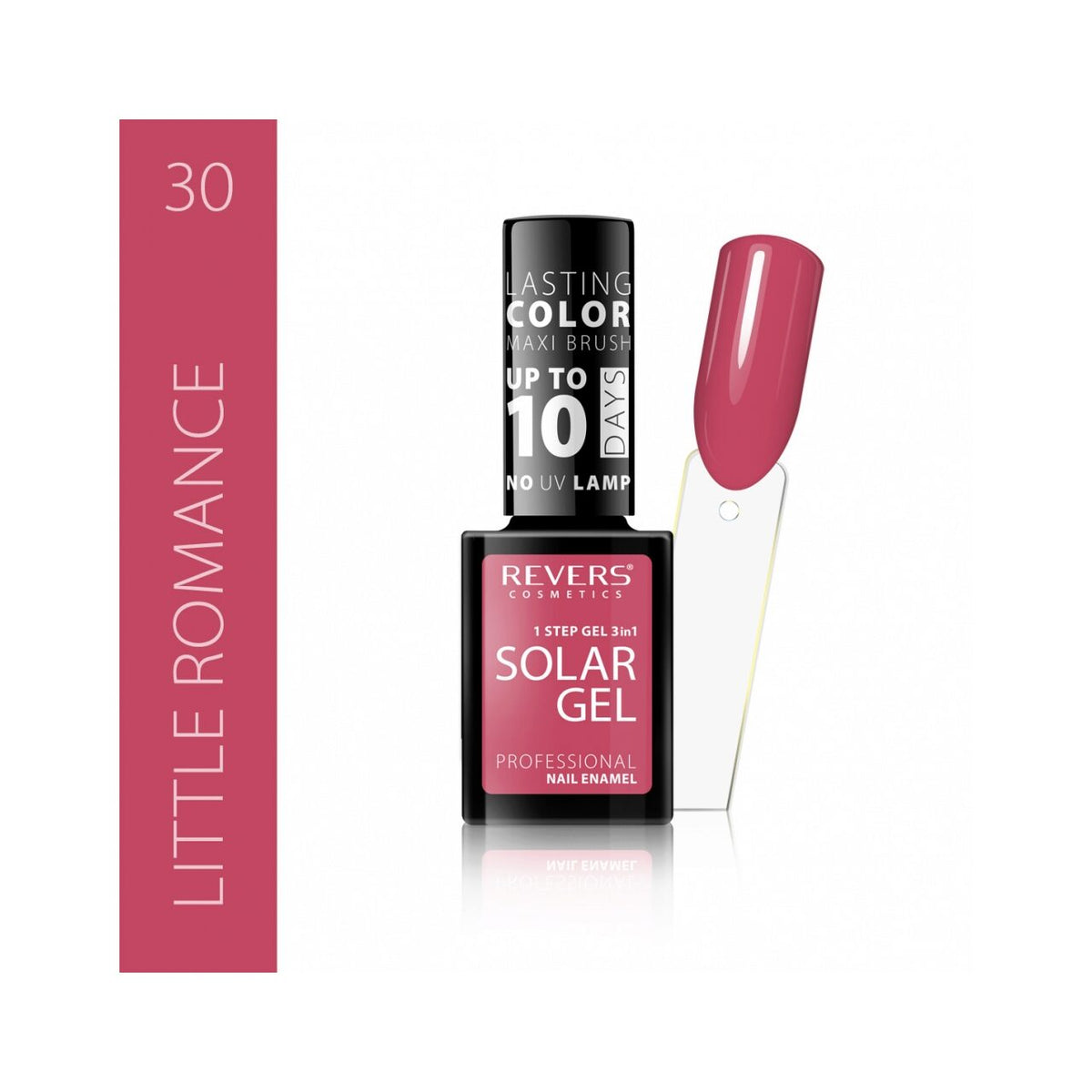 Lac de unghii Solar Gel, N.30 - Little romance, 12 ml, Revers Cosmetics