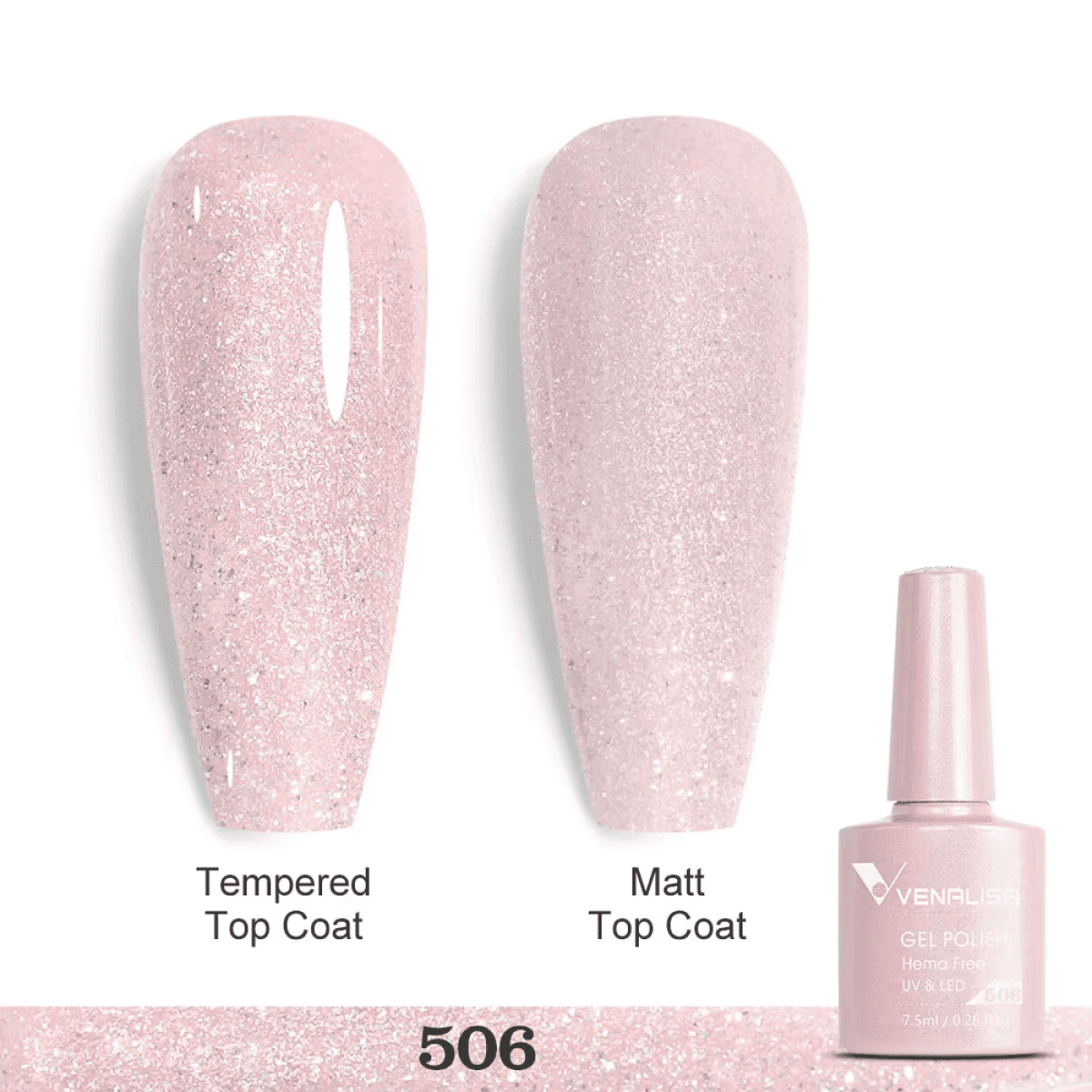 Ojă semipermanentă VIP5 HEMA & TPO FREE, N.506, 7.5 ml, Venalisa