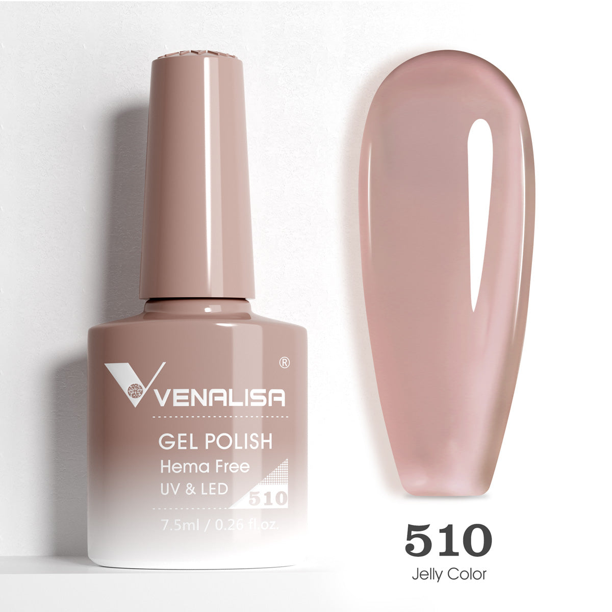 Ojă semipermanentă VIP5 HEMA & TPO FREE, N.510, 7.5 ml, Venalisa
