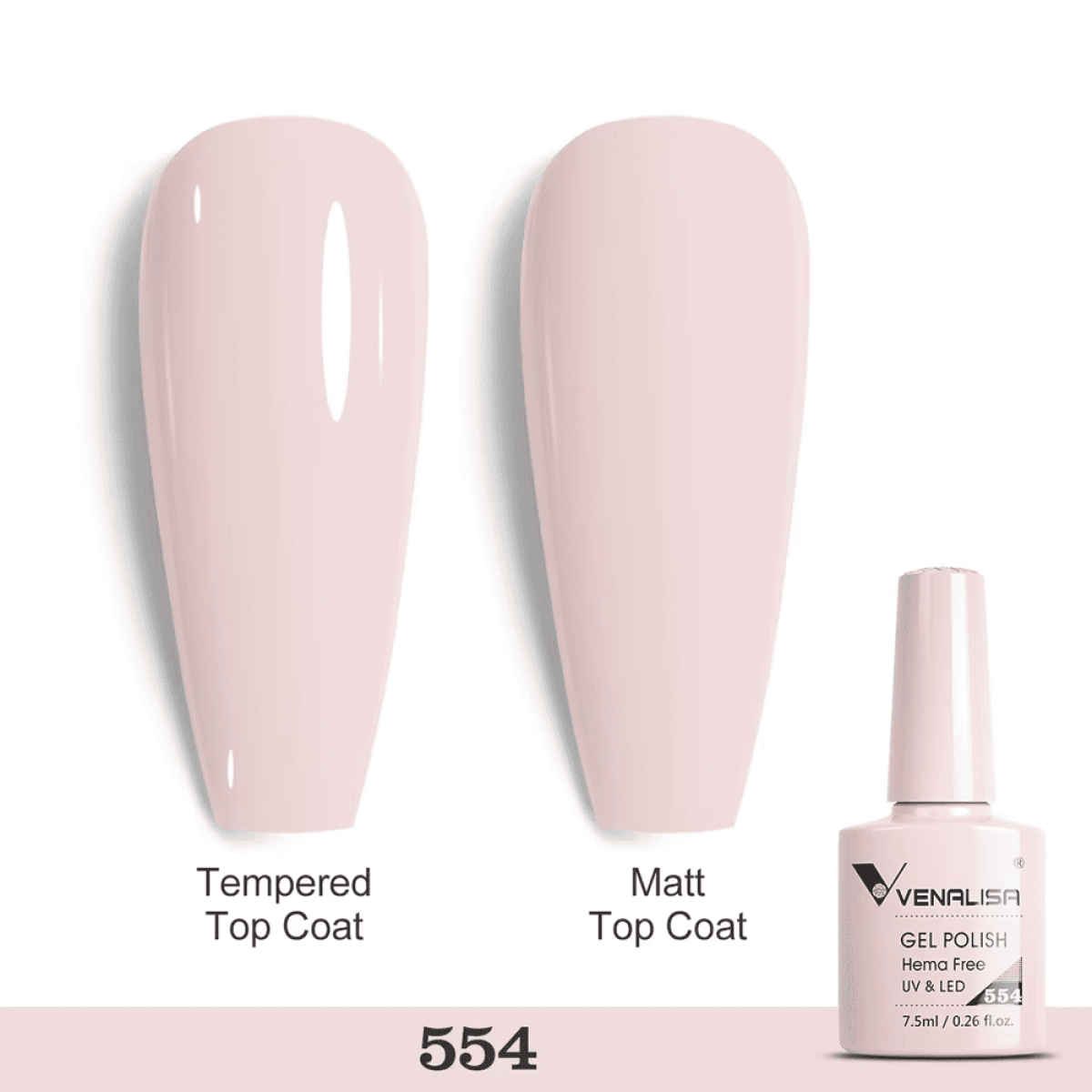 Ojă semipermanentă VIP5 HEMA & TPO FREE, N.554, 7.5 ml, Venalisa