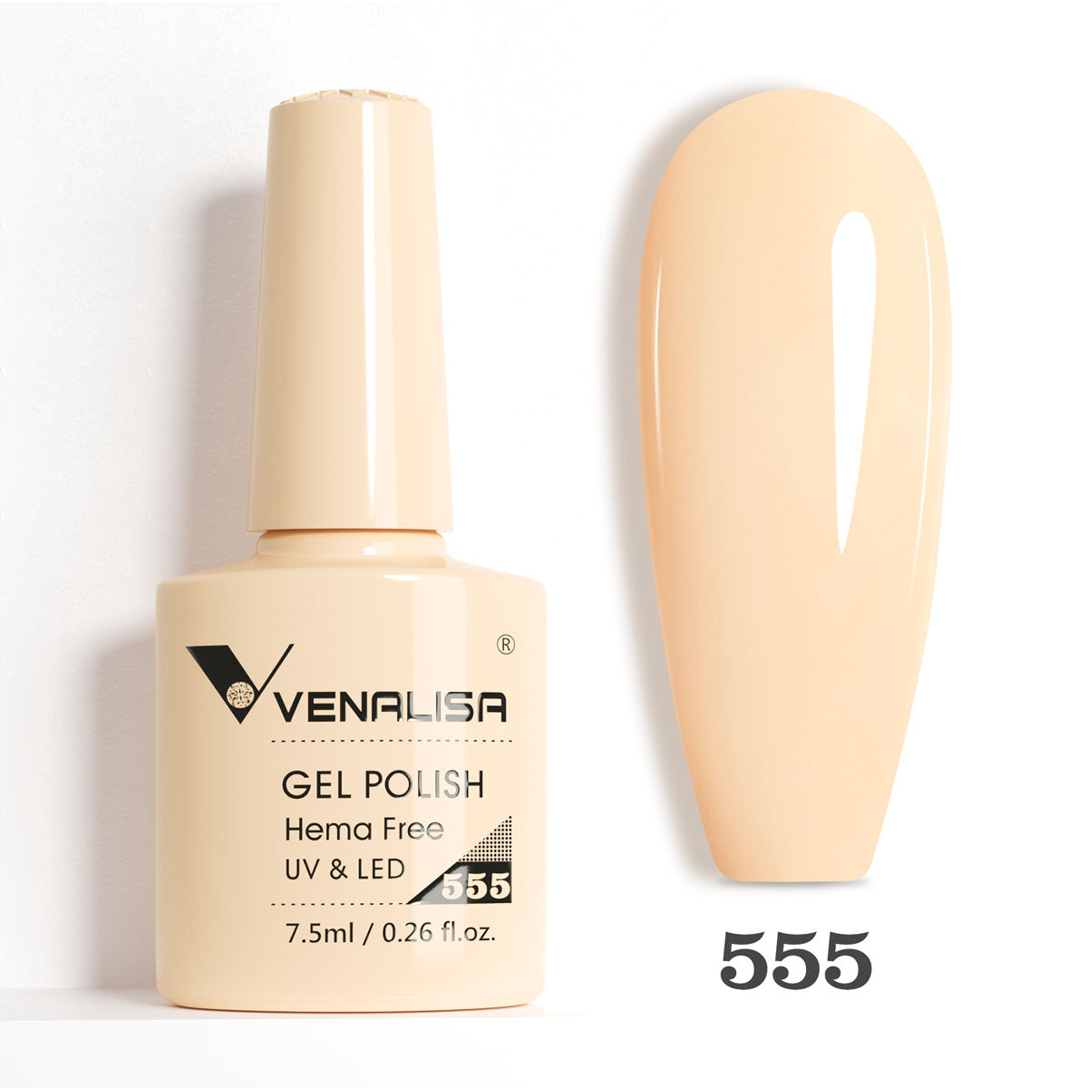 Ojă semipermanentă VIP5 HEMA & TPO FREE, N.555, 7.5 ml, Venalisa
