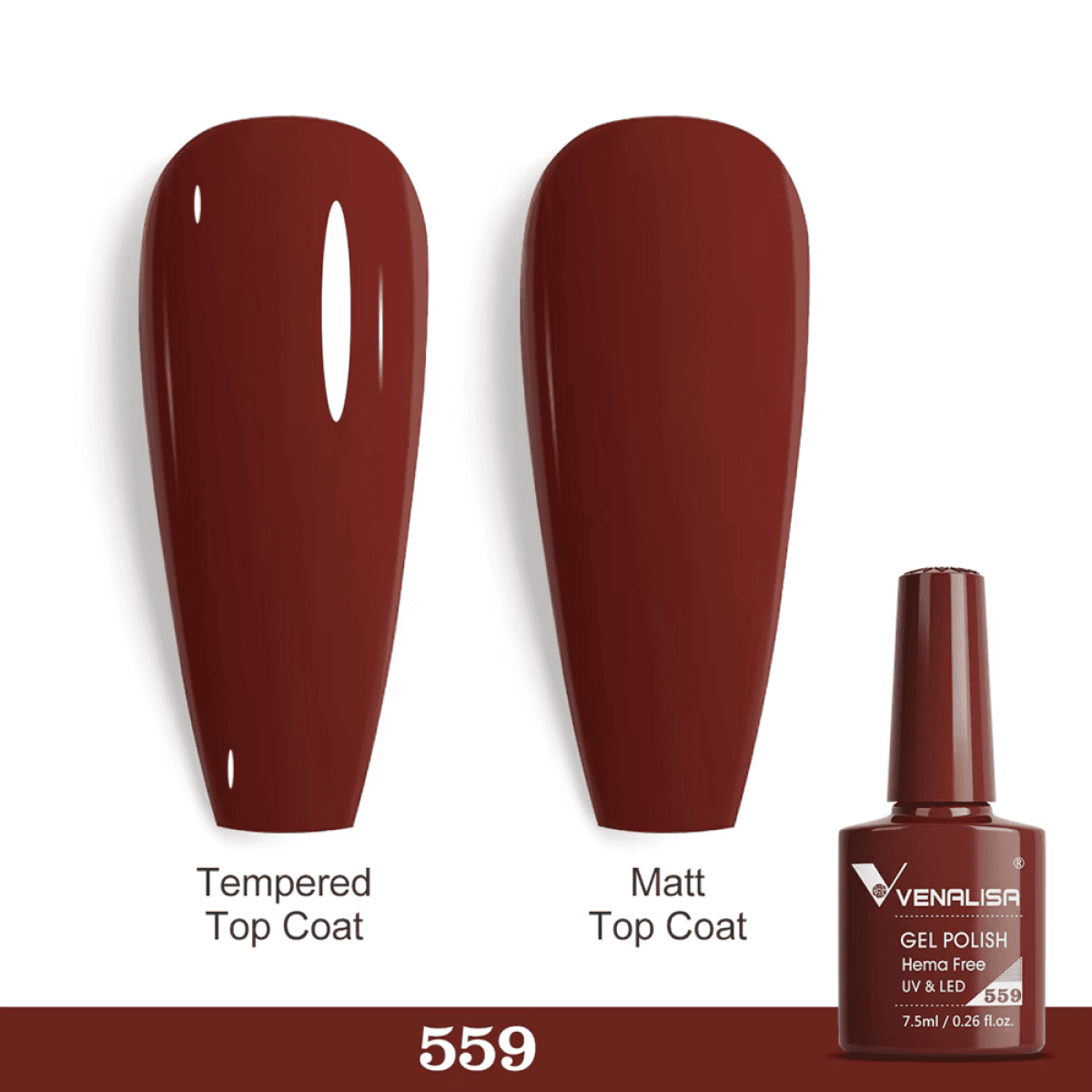 Ojă semipermanentă VIP5 HEMA & TPO FREE, N.559, 7.5 ml, Venalisa