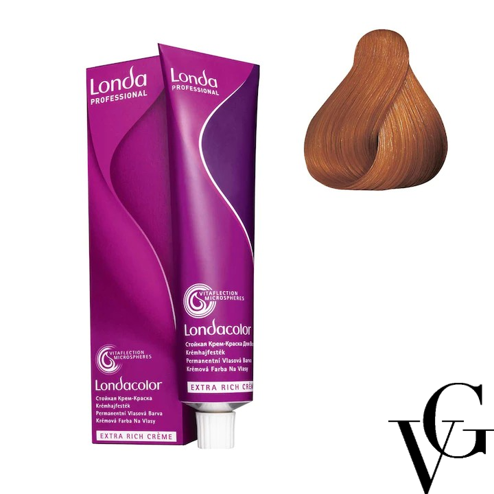 Vopsea de păr Extra Rich Permanent Color 7/34, Blond mediu auriu arămiu, 60 ml, Londa Professional