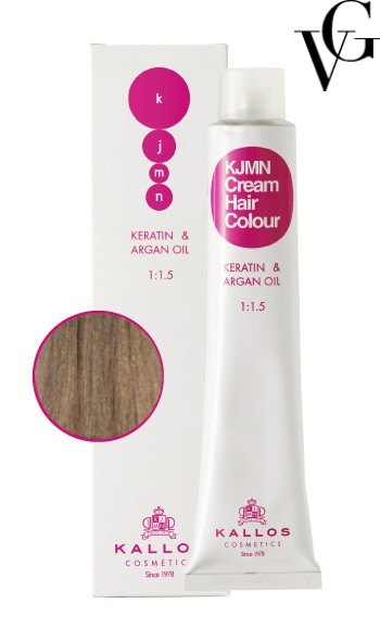 Vopsea de păr profesională 8.1, Blond deschis cu nuanță cenușie, 100 ml, Kallos