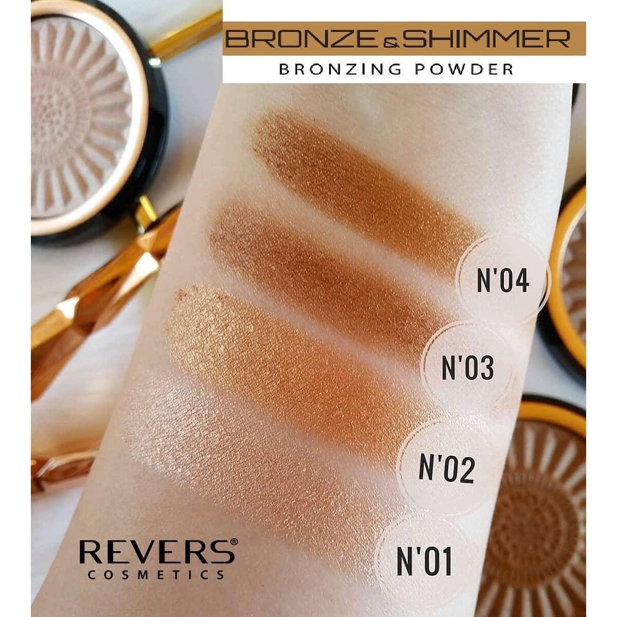 Pudră bronzantă Bronze and Shimmer 01, 9 gr, Revers Cosmetics