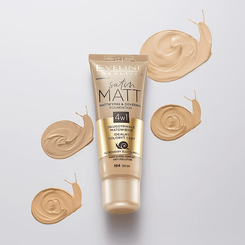 Fond de ten Satin Matt 4 în 1, N.101, 30 ml, Eveline Cosmetics