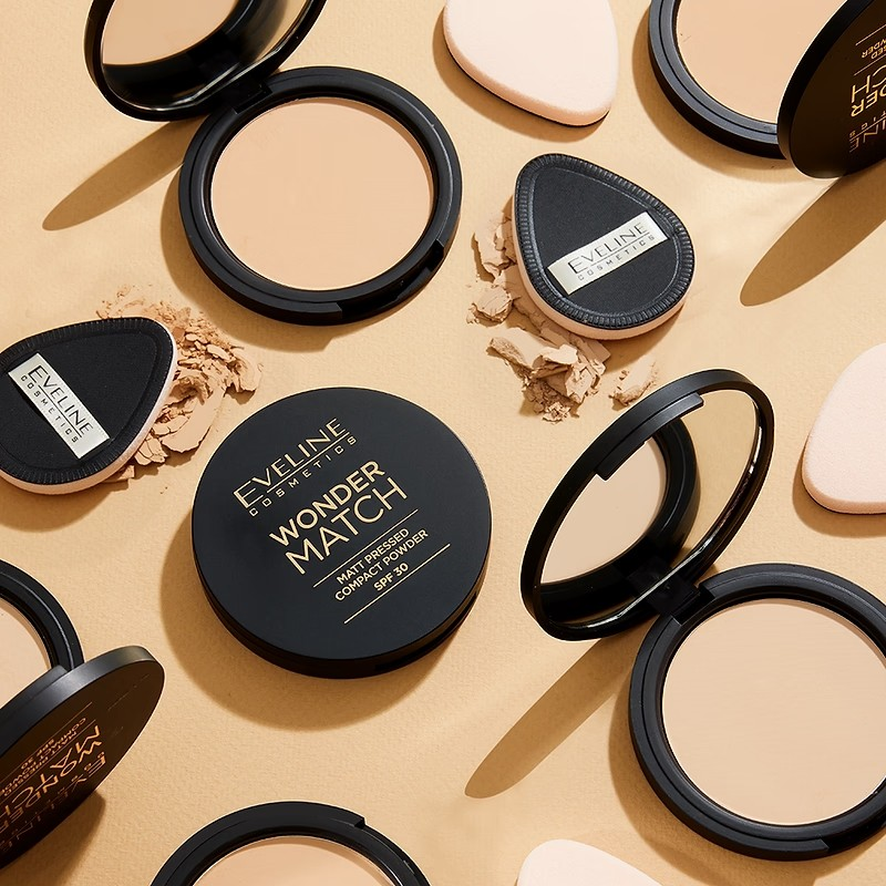 Pudră compactă Wonder Match Matt SPF30, N.01, 8 gr, Eveline Cosmetics