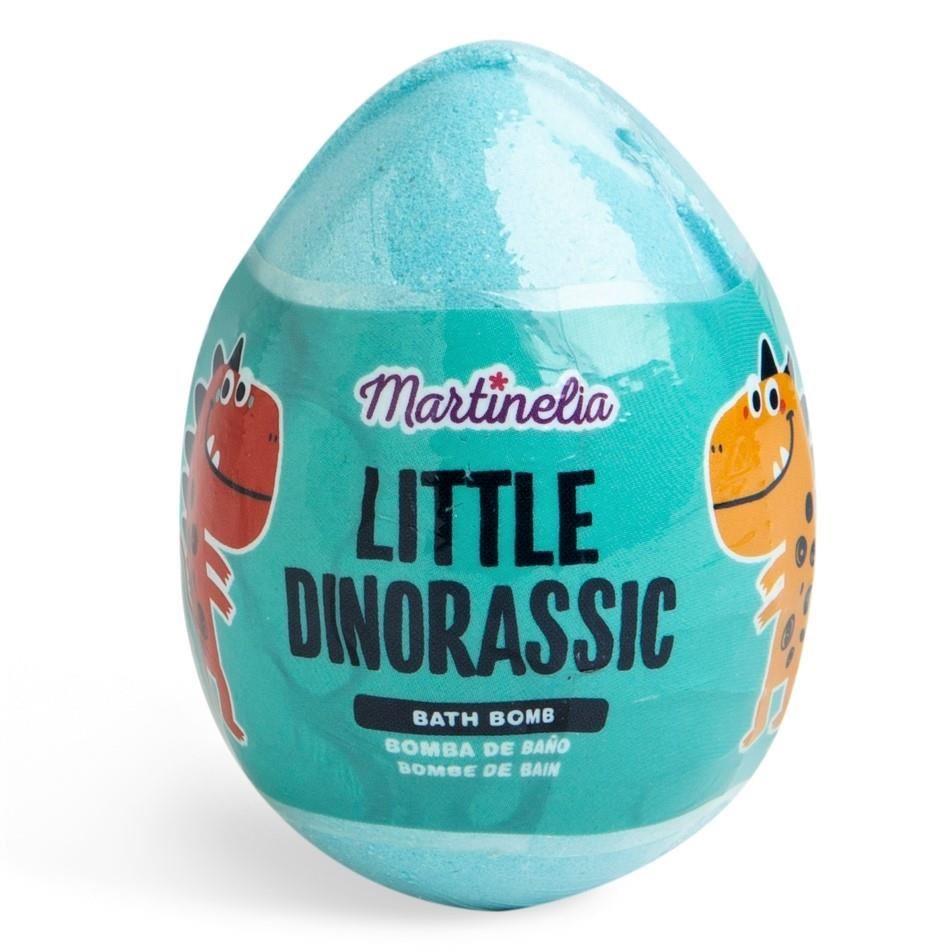 Bilă efervescentă de baie Little Dinorassic Surprise Bath Bomb, culoare albastră, 140 gr, Martinelia