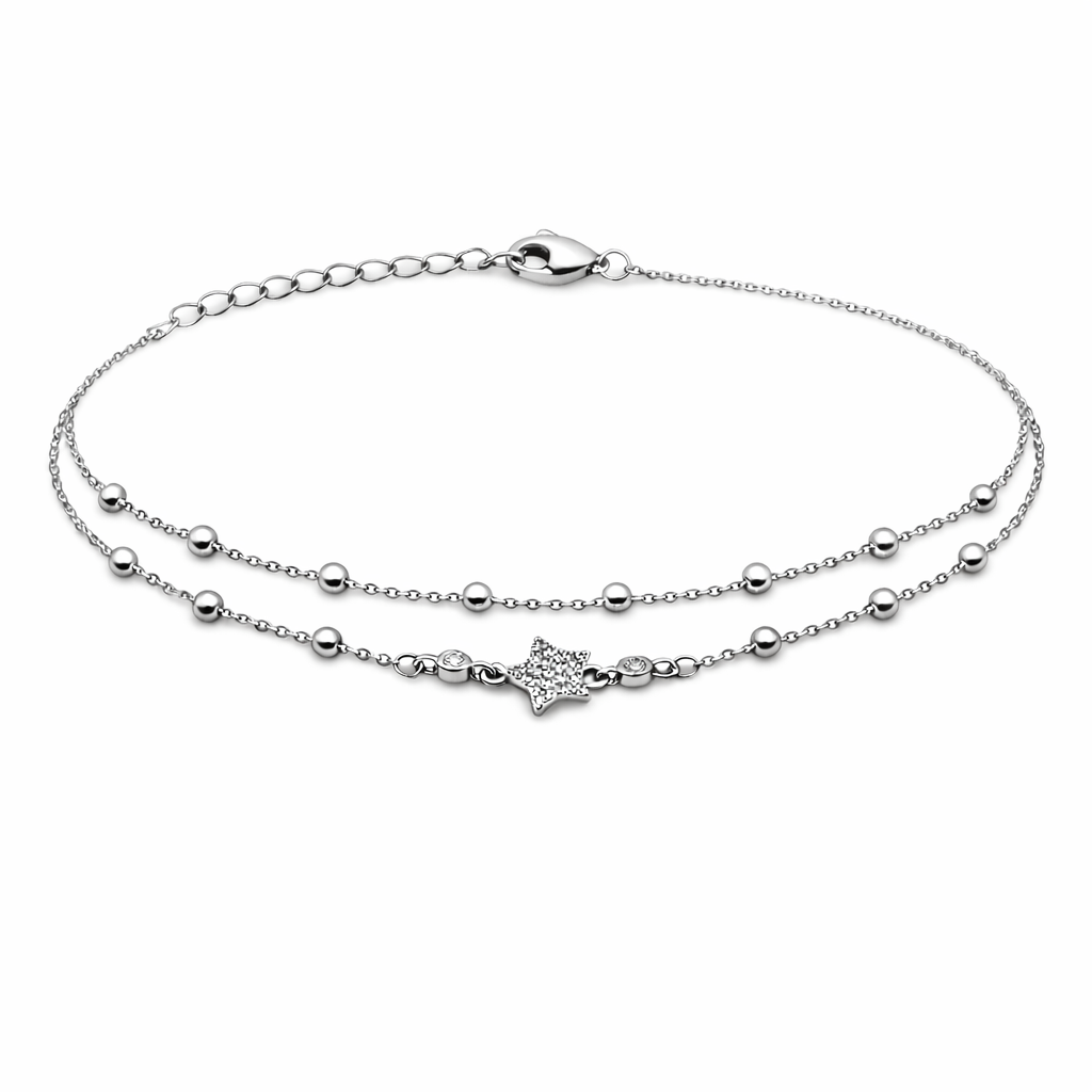 Brățară din argint 925 „sparkling celestial star”, COD B182, sistem de închidere reglabil, cu prelungire