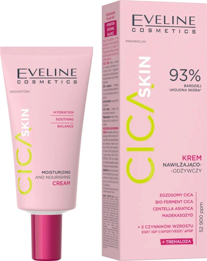 Cremă de față ultra hidratantă Cica Skin 93%, 30 ml, Eveline Cosmetics