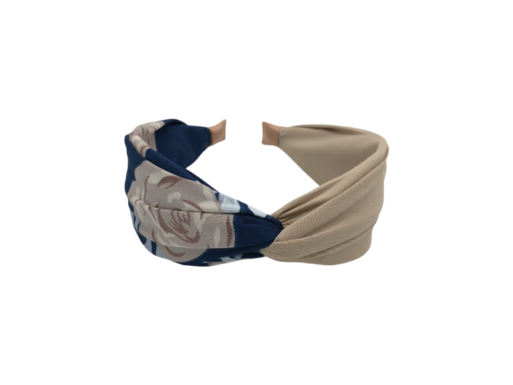 Coroniță de păr cu nod central, model floral