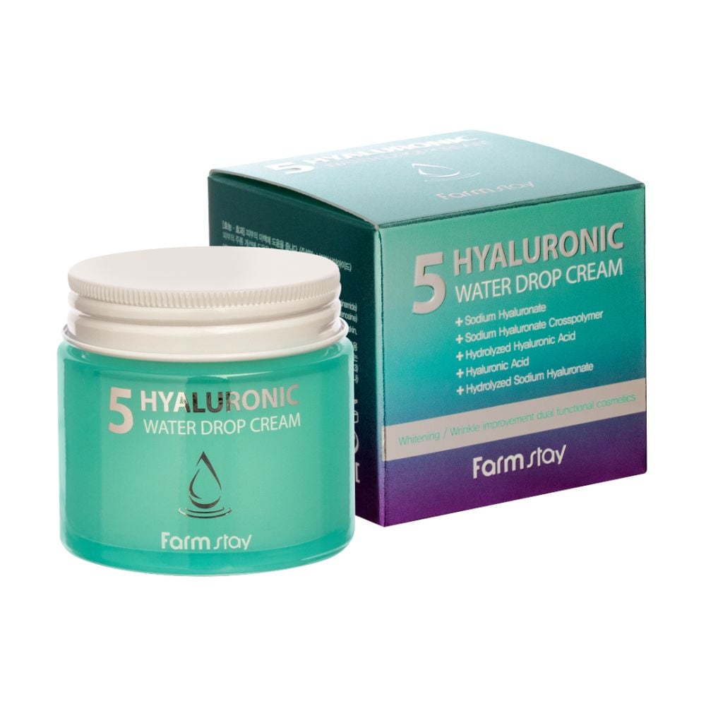 Cremă-balsam pentru față Hyaluronic 5 Water Drop Cream, 80 ml, Farmstay