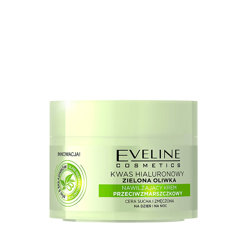 Cremă de față hidratantă anti-rid, pentru zi și noapte, Nature Line 3D Green Olive Anti-Wrinkle, 50 ml, Eveline Cosmetics