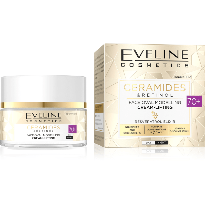 Cremă de față 70+ Ceramides & Retinol, 50 ml, Eveline Cosmetics