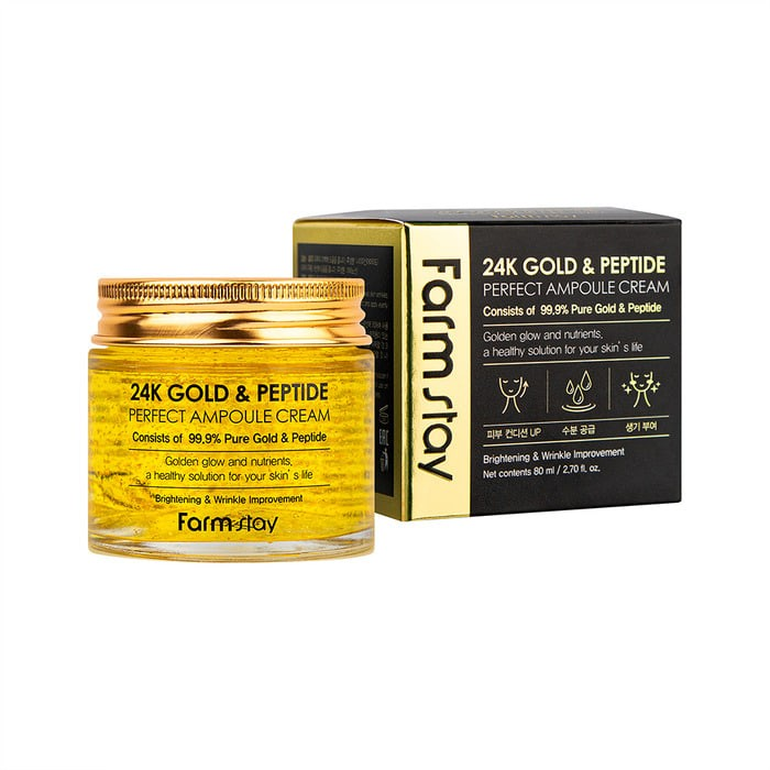 Cremă de față 24K Gold & Peptide Perfect Ampoule, 80 ml, Farmstay