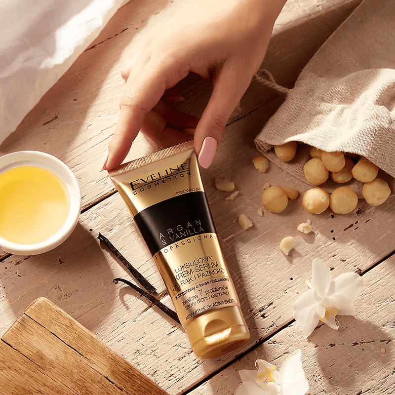 Cremă-ser de lux pentru mâini și unghii Argan & Vanilla, 100 ml, Eveline Cosmetics