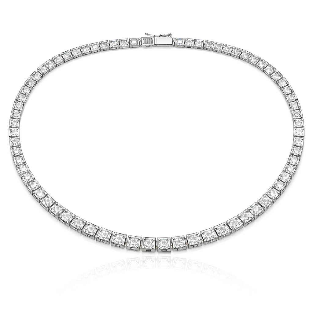 Colier din argint 925 „eternal sparkle”, COD C742, sistem de închidere tip casetă (box clasp)