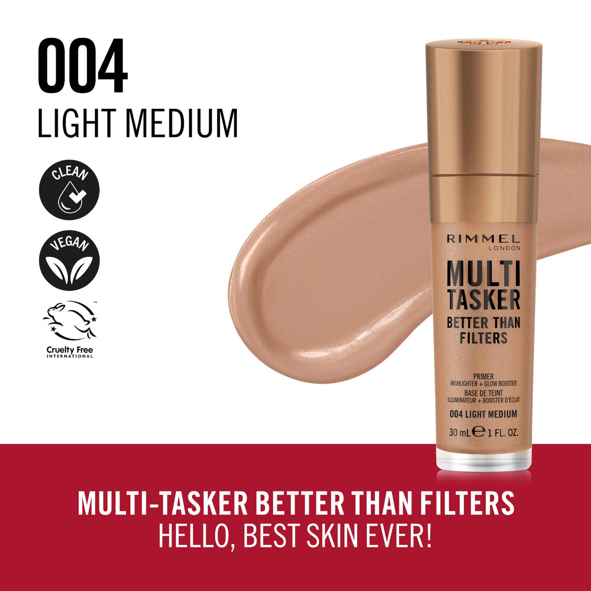 Bază de machiaj Multi-Tasker Better Than Filters, N.004 Light Medium, 30 ml, Rimmel London