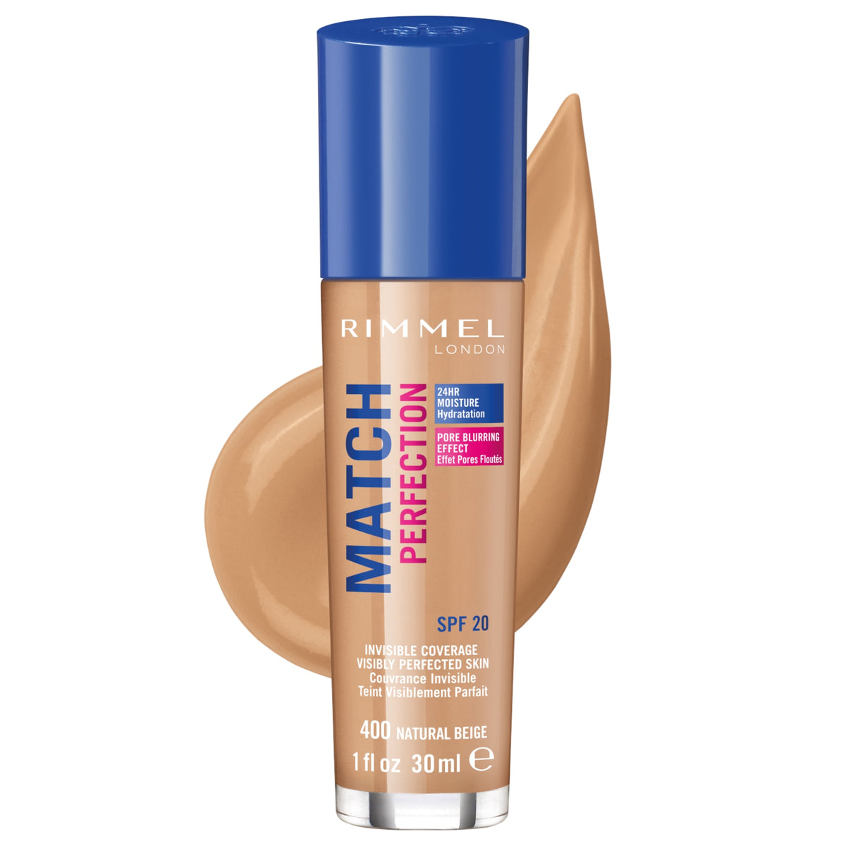 Fond de ten Match Perfection SPF20, N.400 Natural Beige, 30 ml, Rimmel London