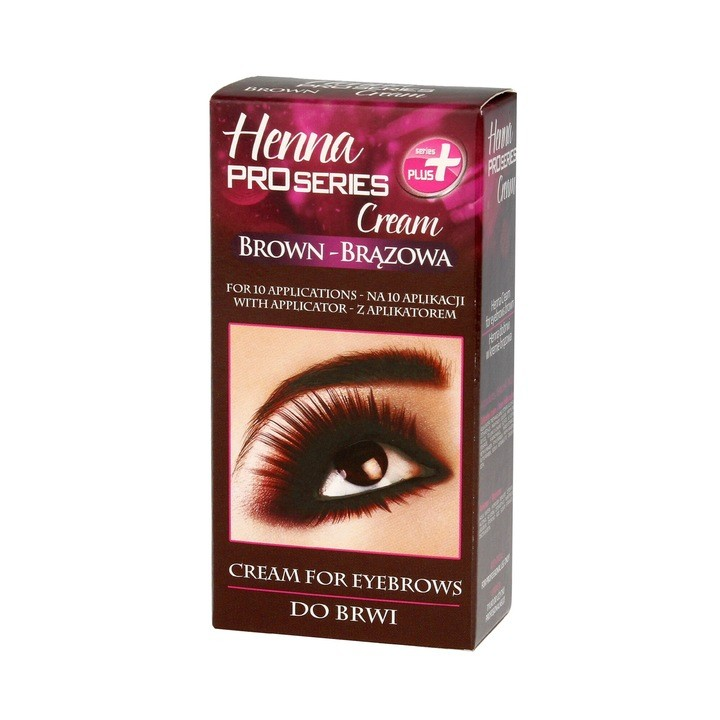 Henna cremă pentru sprâncene, culoare maro, 30 ml, Pro Series Plus