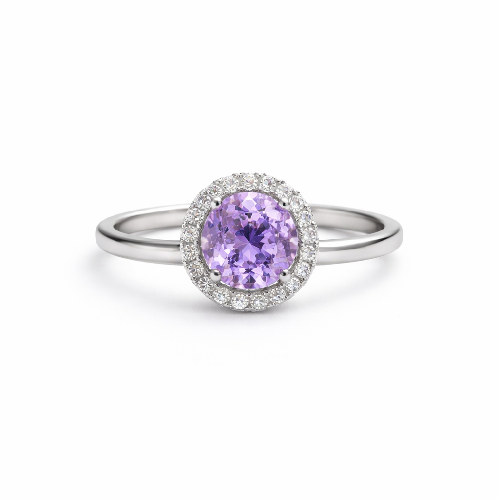 Inel din argint 925 „lavender mist halo”, COD I234, mărime 9