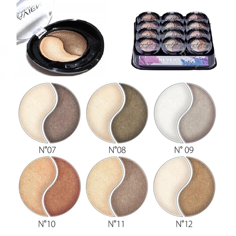 Fard de pleoape în două nuanțe Lavien Duo, Mixt sidefat/nude, 3 gr, Revers Cosmetics