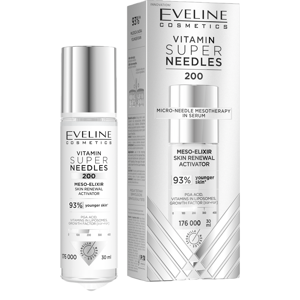 Mezo-elixir pentru față Vitamin Super Needles 200, 30 ml, Eveline Cosmetics