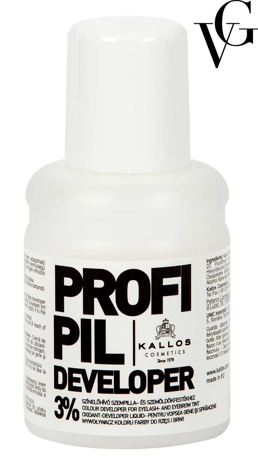 Oxidant cremă pentru vopsirea genelor și sprâncenelor Profi Pil 3%, 60 ml, Kallos