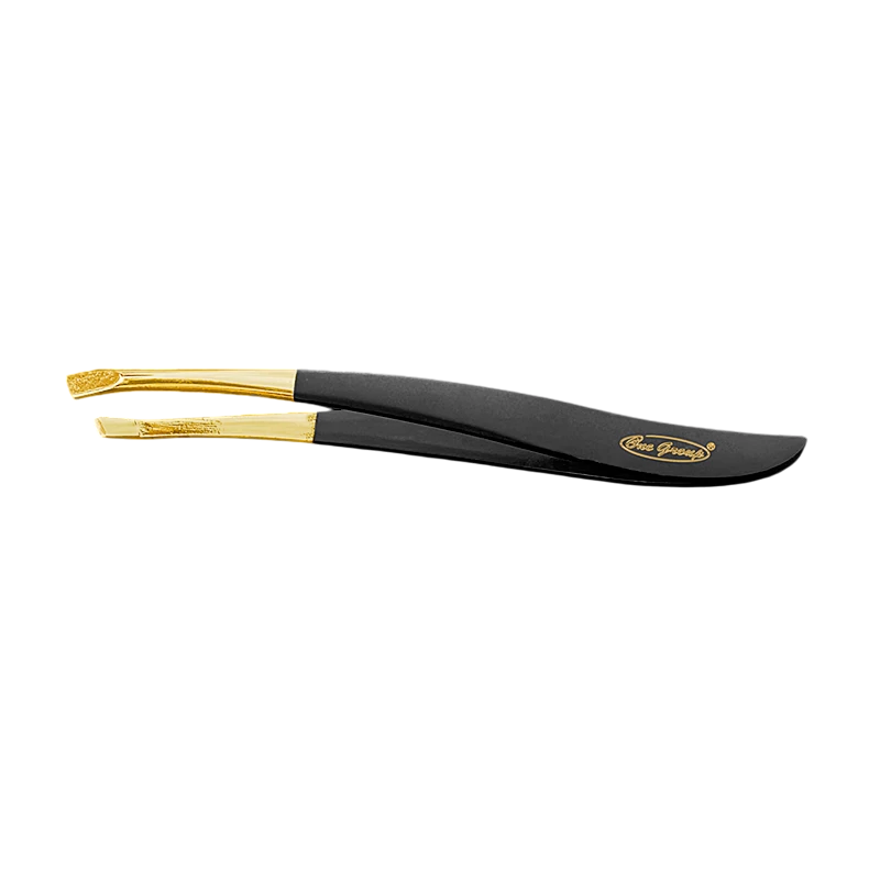 Pensetă profesională pentru sprâncene, format curbat, culoare neagră, One Group Professional