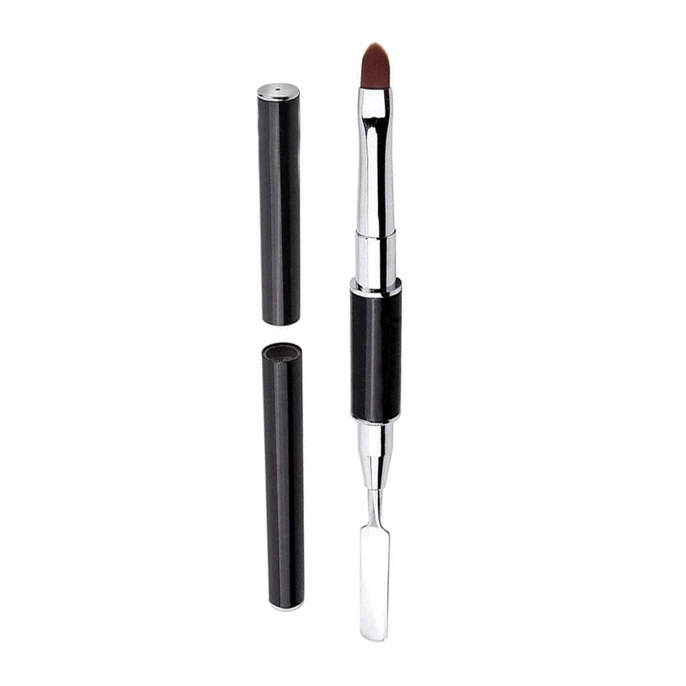 Pensulă Polygel/Acrylgel cu spatulă, culoare neagră