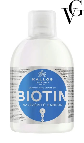 Șampon cu biotină pentru înfrumusețarea părului subțire și lipsit de volum, 1000 ml, Kallos