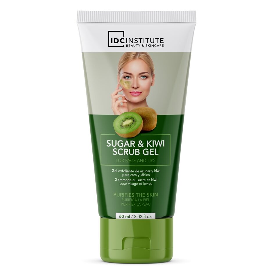 Scrub-gel pentru față cu zahăr și kiwi, 60 ml, IDC Institute