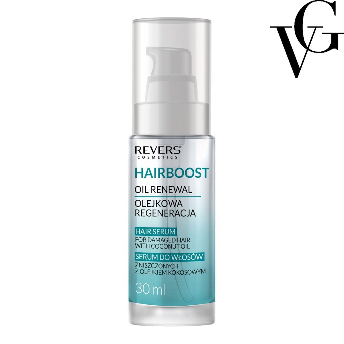 Ser de netezire pentru păr deteriorat cu ulei de cocos Hairboost, 30 ml, Revers