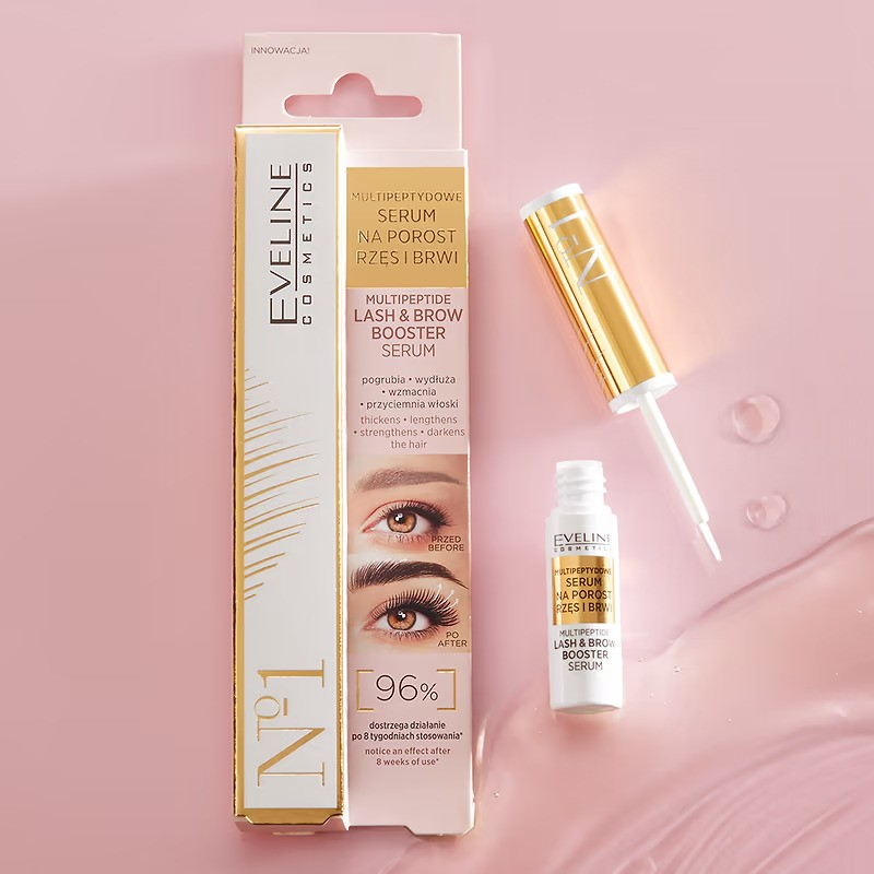 Ser multi-peptide pentru gene și sprâncene Booster, 4 ml, Eveline Cosmetics