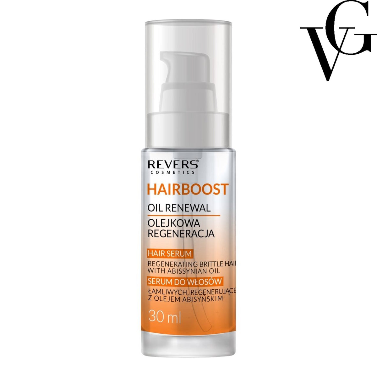 Ser regenerant pentru păr fragil cu ulei abisinian Hairboost, 30 ml, Revers