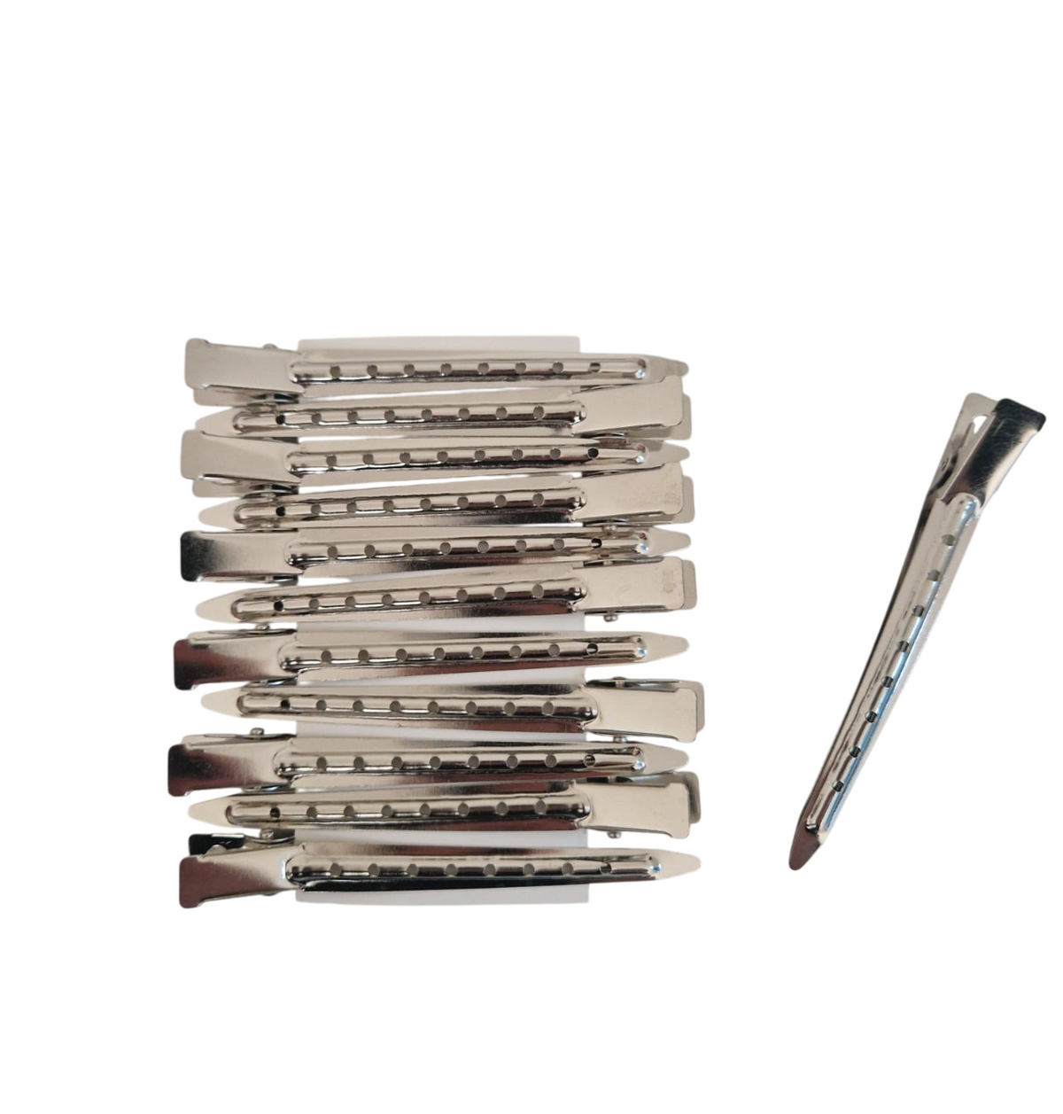 Set cleme de păr din metal, culoare argintiu, 12 buc